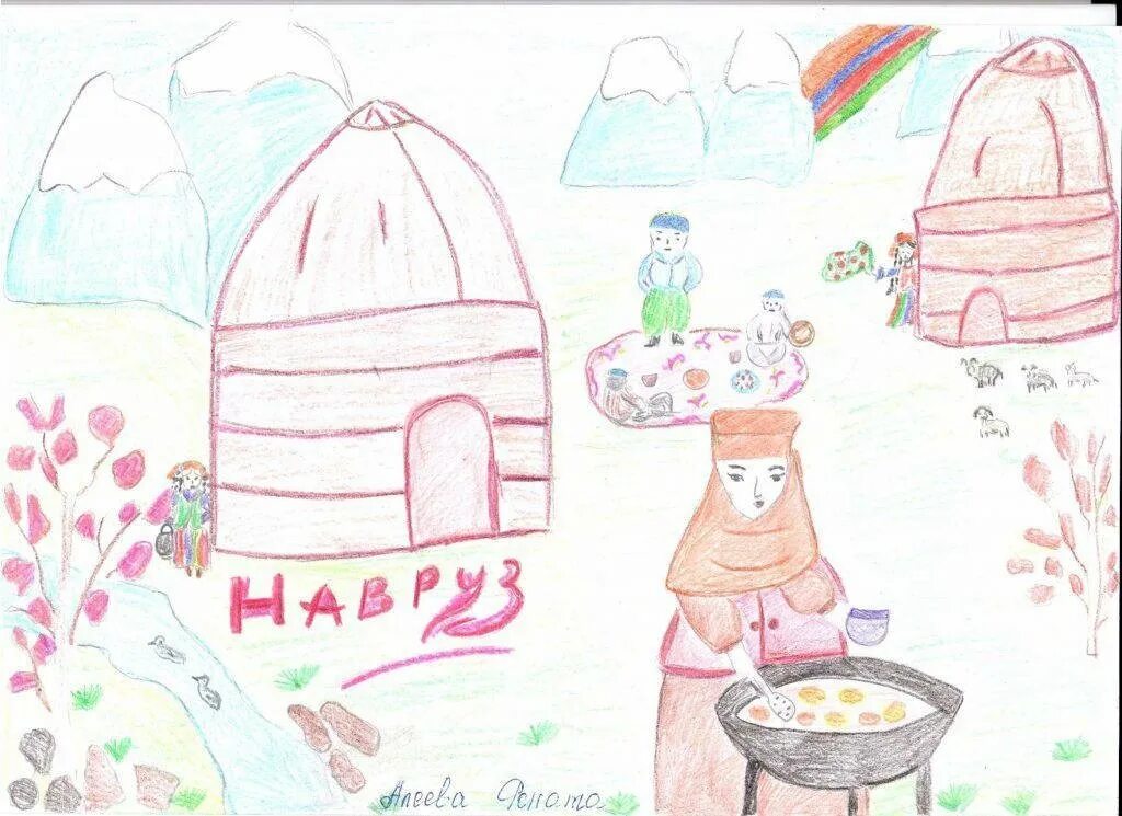Как нарисовать навруз. Рисунки на тему Навруз. Рисование на тему Нооруз. Рисунок Наурыз для детей. Рисование праздник Навруз детьми.