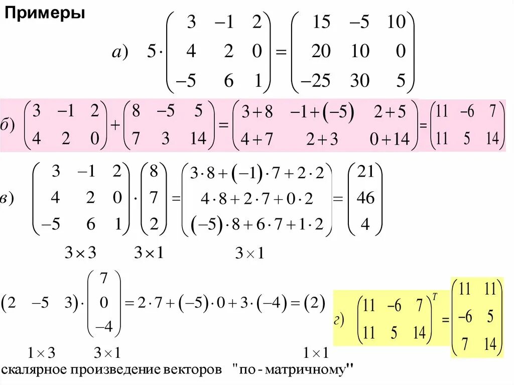 Матрица математика примеры. Матрица математика. Скалярное и векторное произведение матриц. Матрица в модуле. Решение векторных матриц.