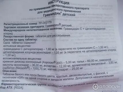 Граммидин спрей со скольки лет