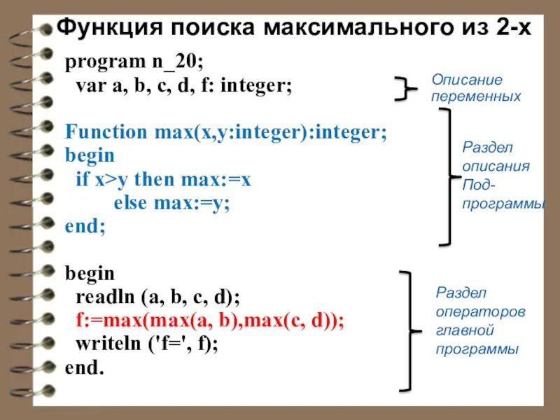 Функция поиска максимального из 2. Функция Max. Integer функция. Функция find. Список поиск максимального
