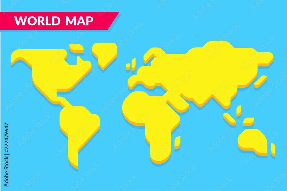 World Map simple. Flat World Map. World simply