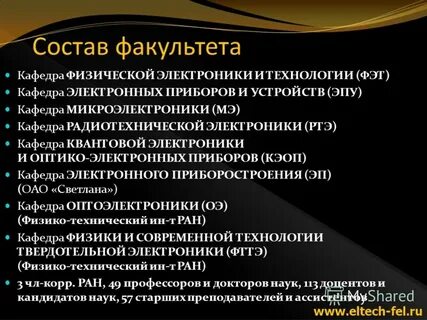 Состав факультета