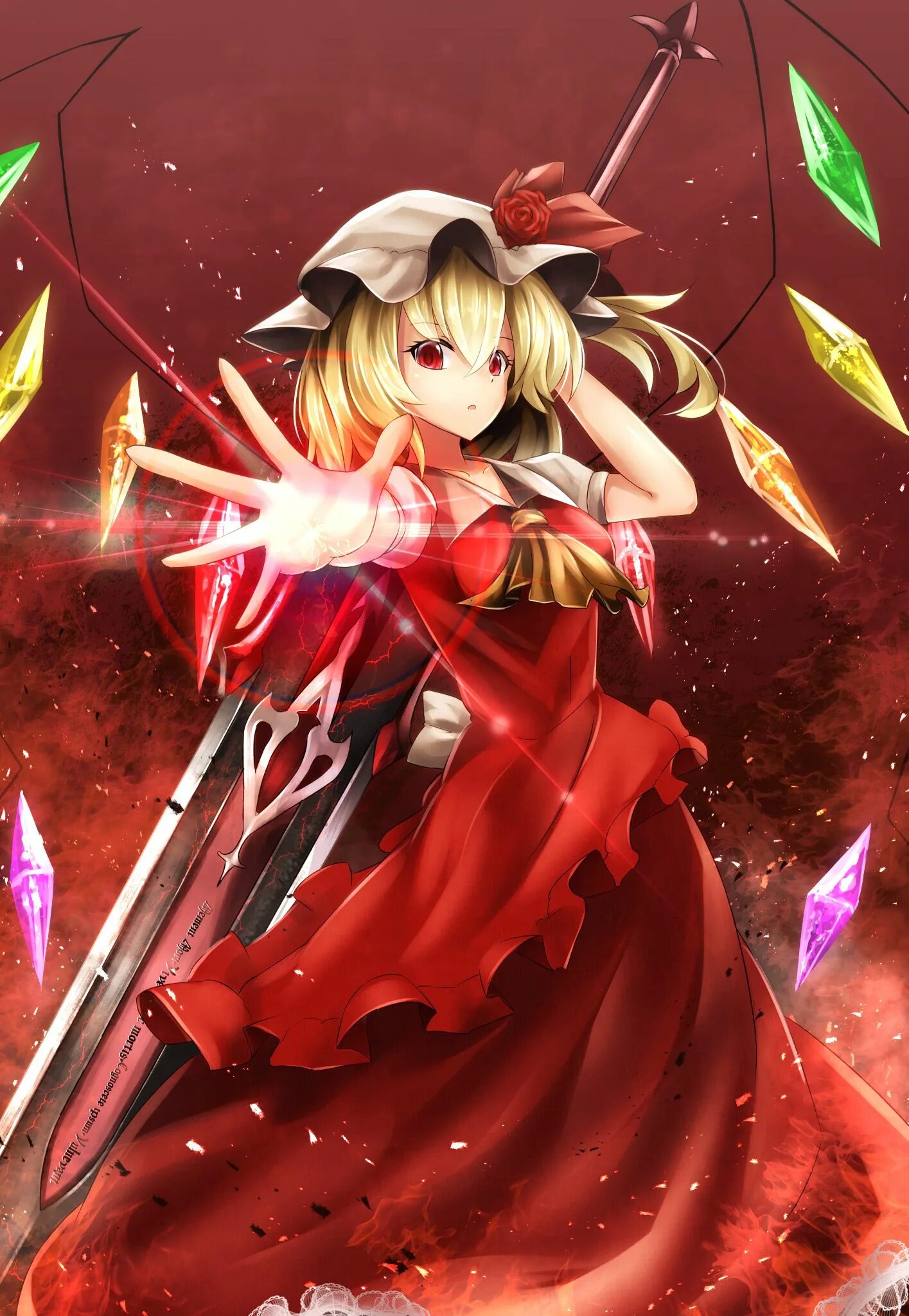 Flandre scarlet. Фландр Скарлет Тохо. Touhou Фландр Скарлет. Тоухоу Фландр Скарлет.