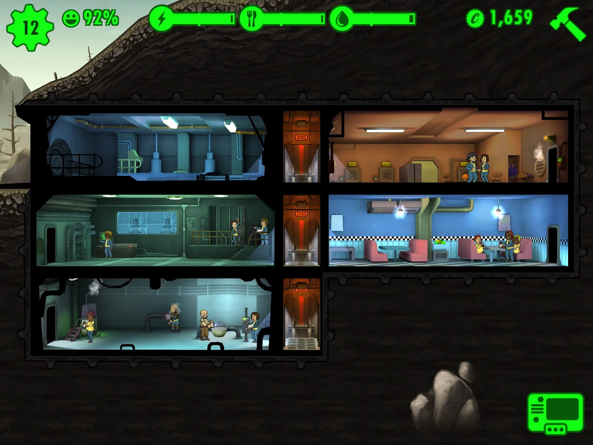 Fallout shelter ответ. Бун фоллаут шелтер. Фоллаут шелтер монстры. Фоллаут шелтер геймплей. Fallout shelter бункер.
