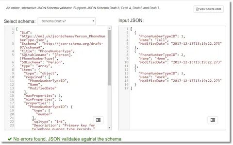 Json схема пример