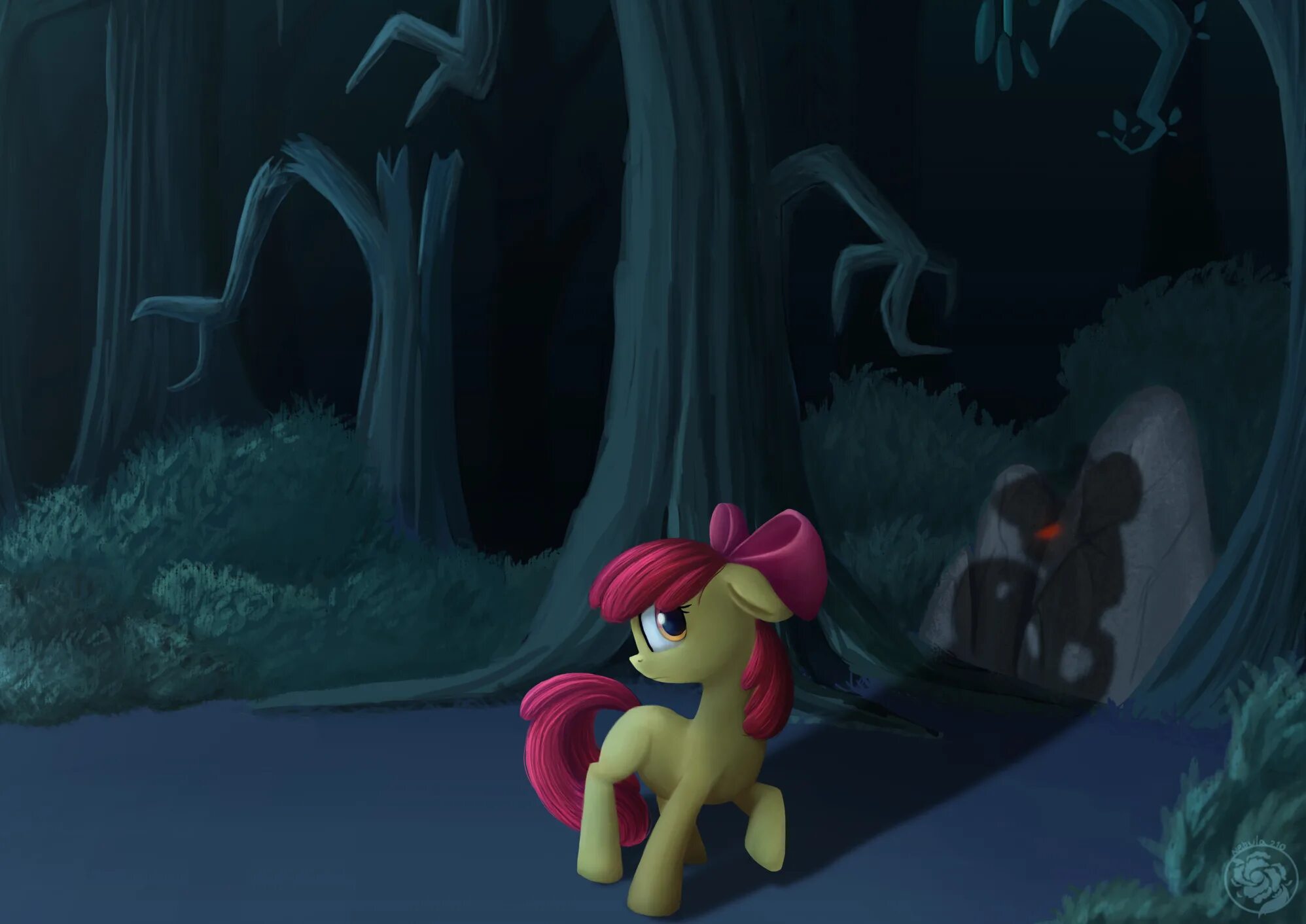 Песнь поне. MLP Apple Bloom. Apple Bloom Bloom and Gloom. Эппл Блум и тень. МЛП Блум и тень.