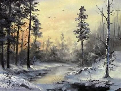 Зимний лес акрил