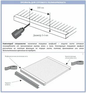 Расстояние между креплениями поликарбонат