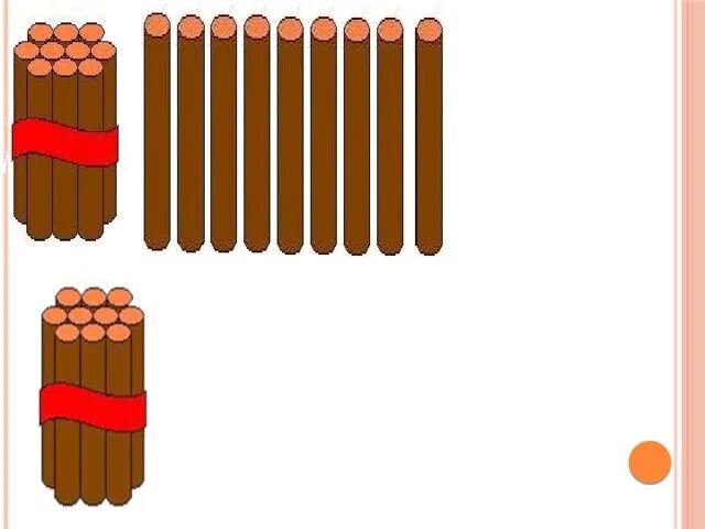 Пучок математика. Пучки палочек десятки. Палочки для счета. Счетные палочки десяток. Математические палочки для счёта.
