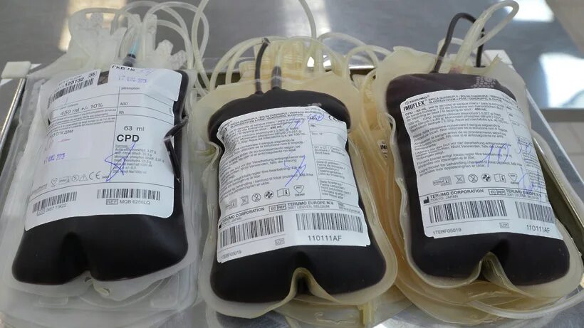 Компоненты донорской крови. Гемакон с кровью. Донорская кровь в пакетах фирм.