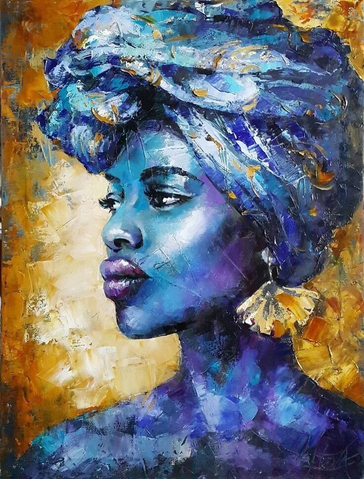 Картина темнокожая девушка. Африканка живопись. Портрет африканской женщины маслом. Картина негритянка