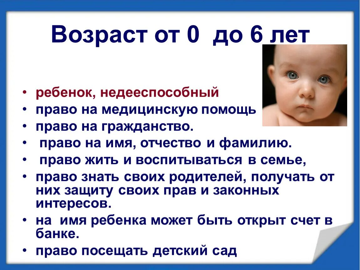 Возраст и дети статус