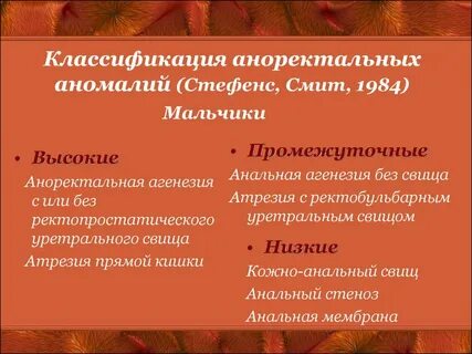 Аноректальные пороки у детей