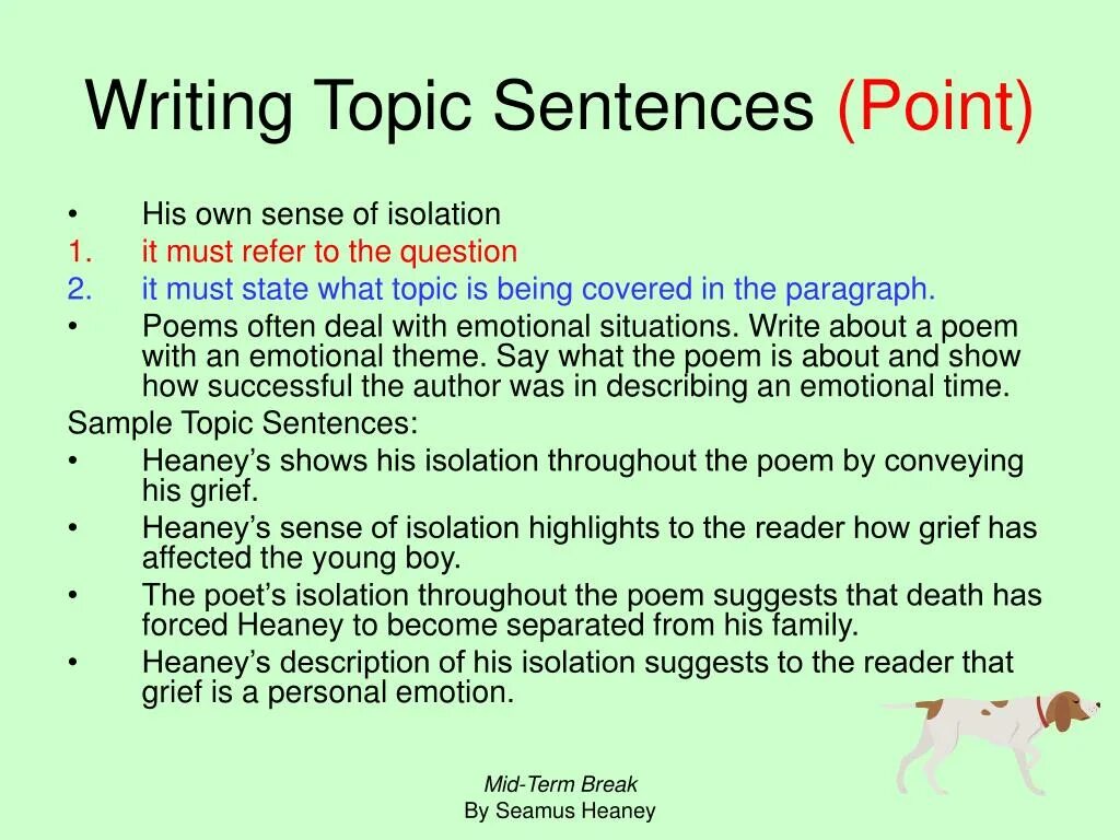 Topic sentence. Term Break. Мидтерм. Writing topic sentences