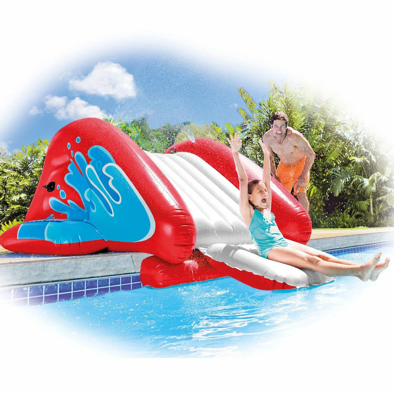 58849 Intex. 58849 Intex надувная водная горка. Intex Water Slide. Бассейн горка Slide.