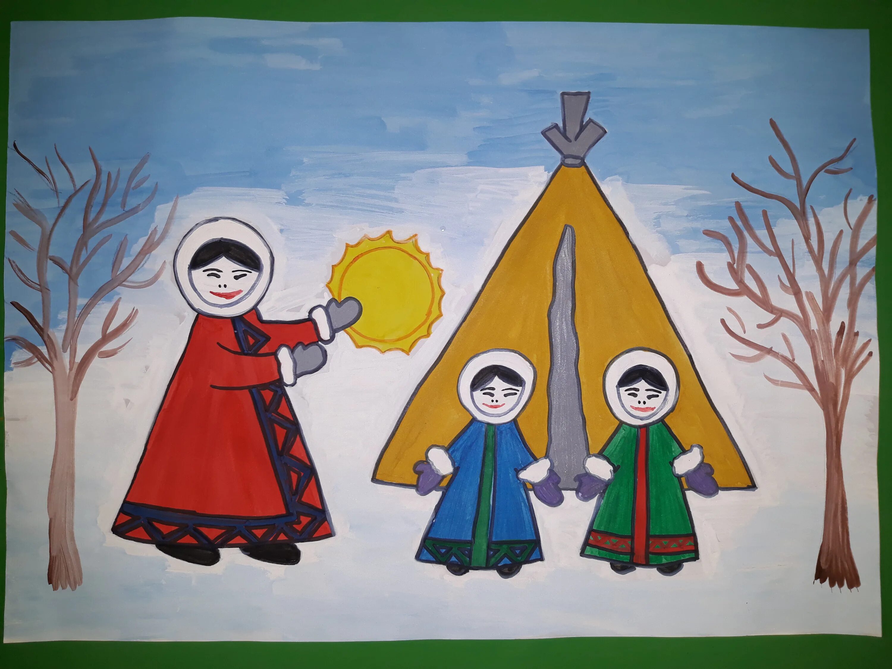 Рисование народы севера старшая группа. Рисунок традиции народов. Рисунок на тему народы севера. Традиция народов рисунок