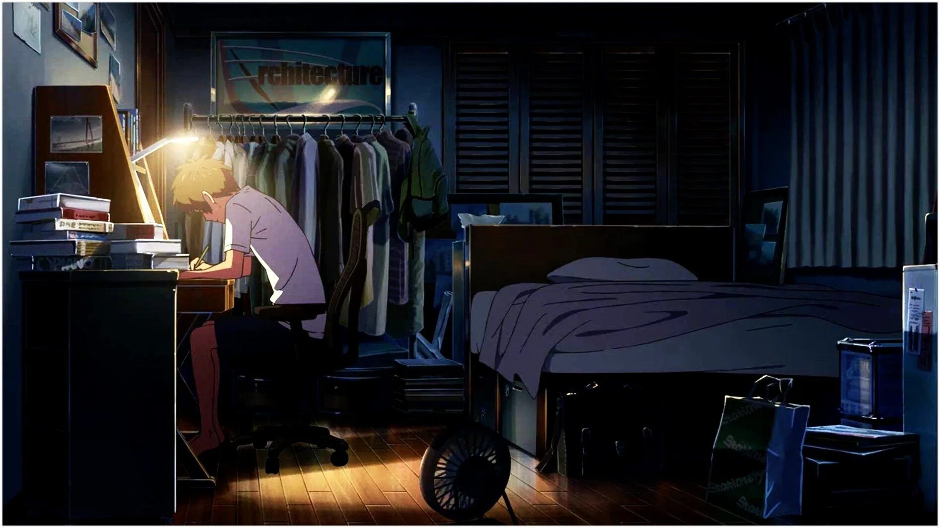 He is the room now. Аниме комната. Комната ночью. Аниме фон комната. Комната анимешницы.