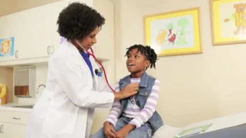 A paediatrician treats children