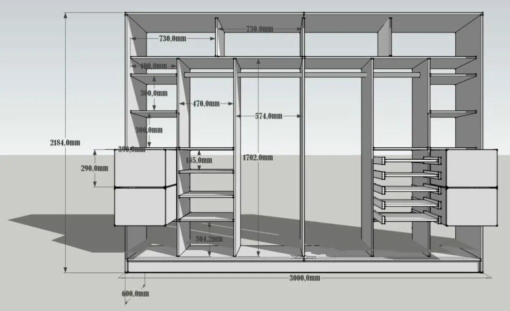 Шкафы размеры фото. Наполнение шкафа Размеры. Шкаф купе конструкция. Планировка шкафа купе. Наполнение шкафа в прихожую с размерами.