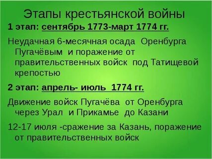 Этапы пугачева