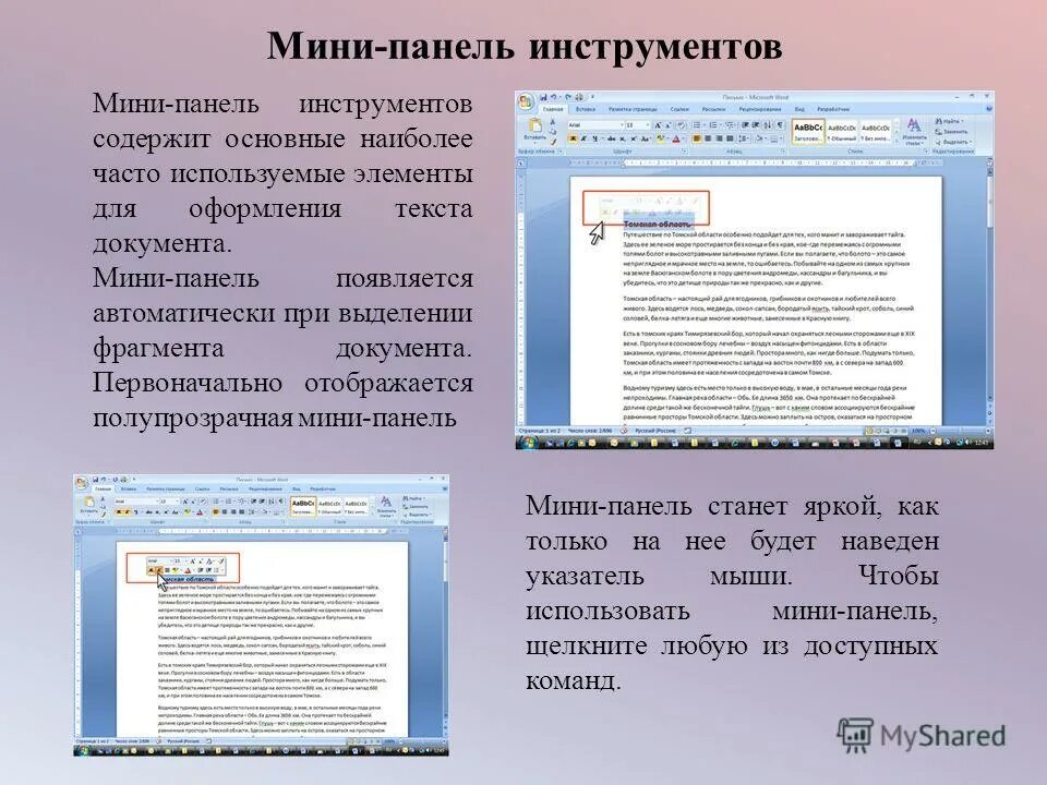 Выделенная часть тест. Мини панель инструментов. Мини панель инструментов Word. Мини панель в Ворде. Минипанел инструментов в Ворде.