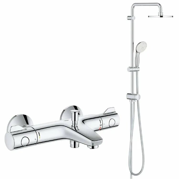 Смеситель душевой с термостатом. Душевая система для ванны Grohe New Tempesta 200 с термостатом. Душевая система для ванны Grohe New Tempesta 200 с термостатом (nb0032). Душевая стойка Grohe New Tempesta 200 nb0034 хром. Душевая стойка Grohe New Tempesta.