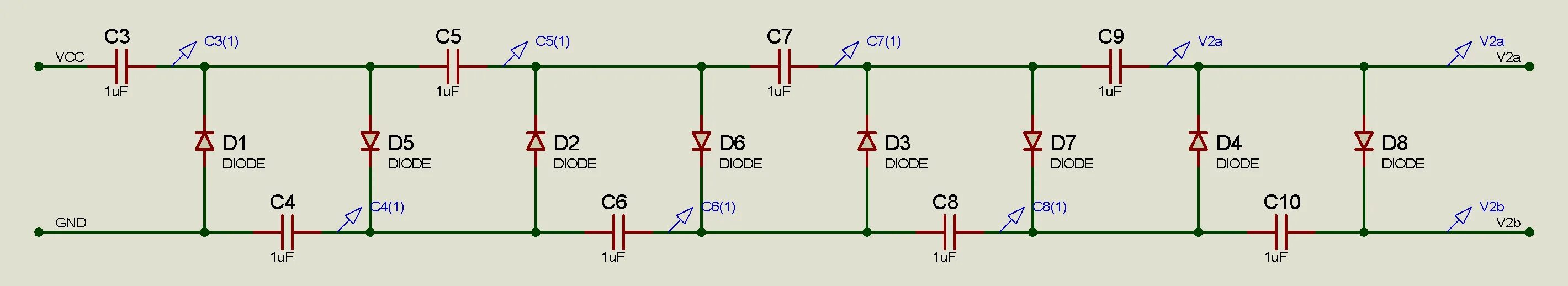 Схема умножителя напряжения на диодах и конденсаторах. Умножитель тока схема. Схема диодного умножителя. Схема учетверения напряжения на диодах и конденсаторах.