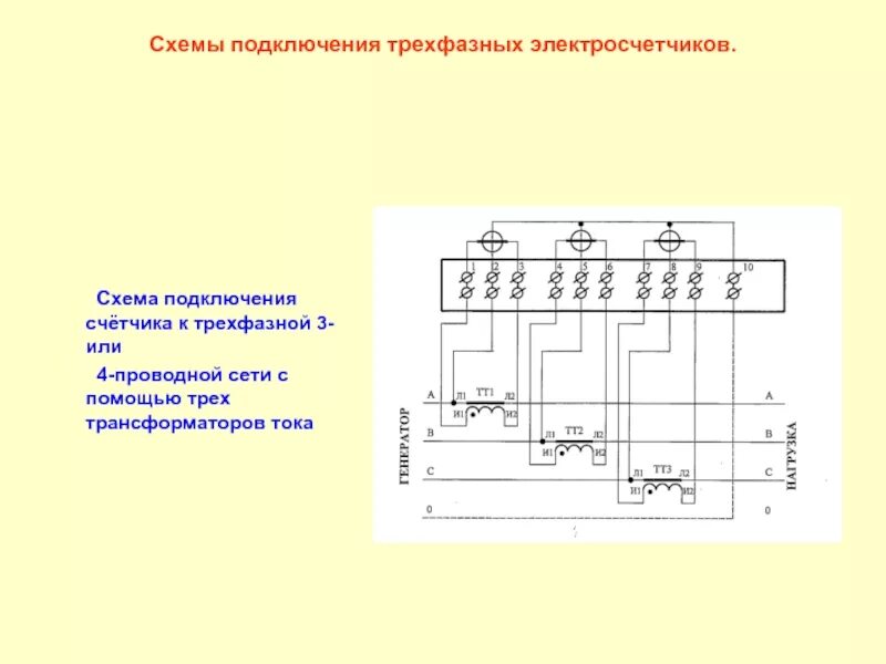 Можно ли подключить трансформатор. Схема включения трехфазного электросчетчика. Схема подключения счётчика электроэнергии трехфазного. Схема подключения 3 фазного счетчика с трансформаторами тока. Схема присоединения трехфазного счетчика.