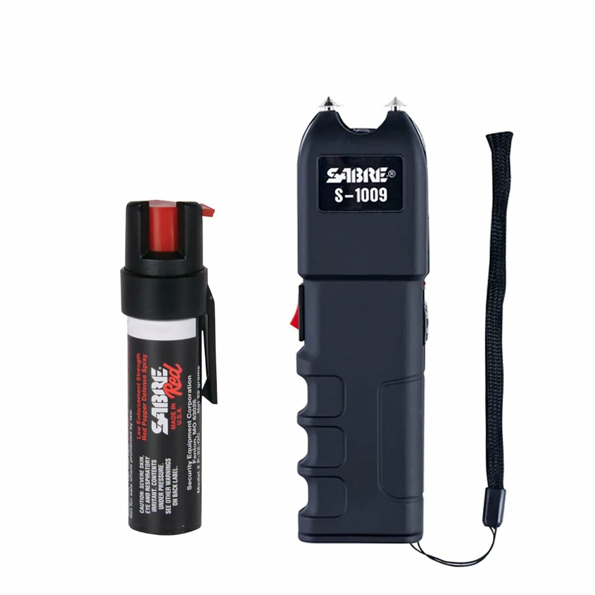 Электрошокер Stun Gun. Перцовый баллончик Guard 1400. Газовые баллончики Sabre.