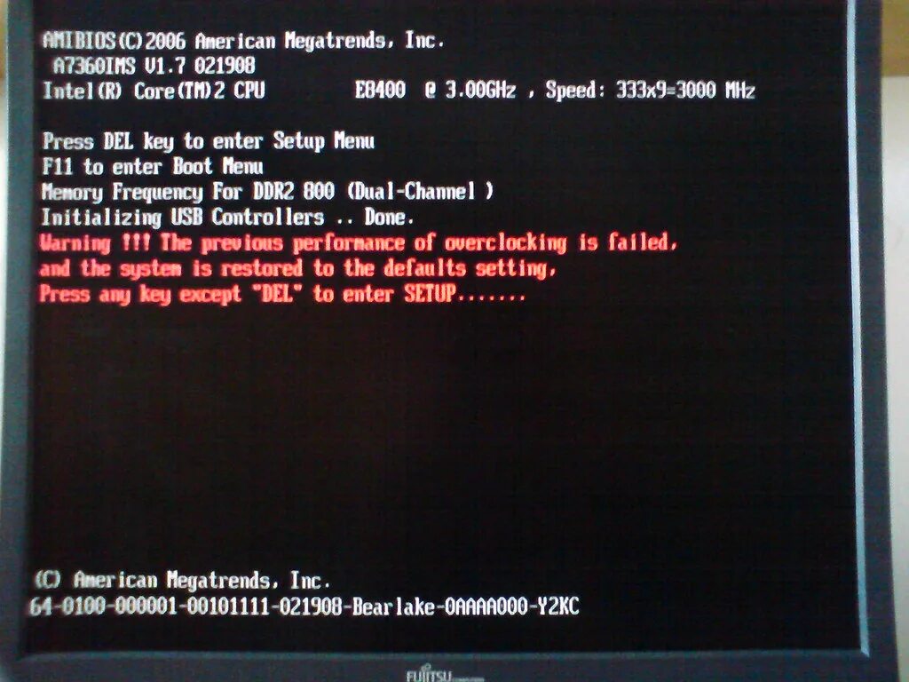 Overclocking failed MSI. Please Press del to enter UEFI BIOS setting Постер. Ошибка Overclock.