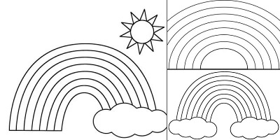 радуга широкая раскраска
