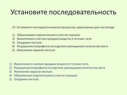 Последовательность излагаемых событий