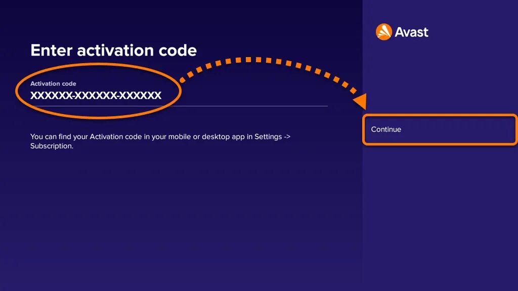 Enter activation code