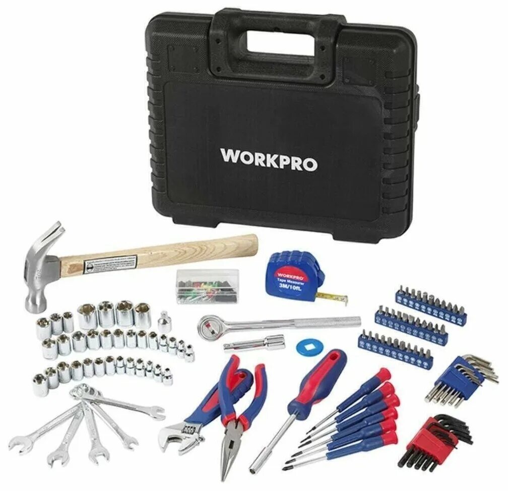 Workpro инструменты в чемодане. Workpro верстак. набор инструментов workpro w009044a.
