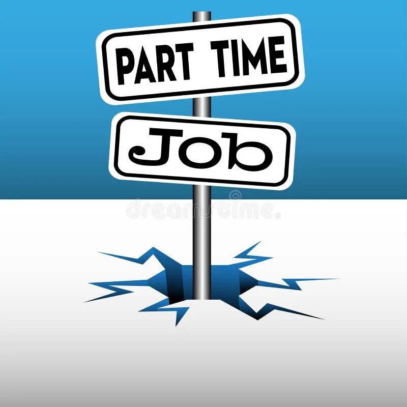 Dangerous part time job. Part time job illustration.