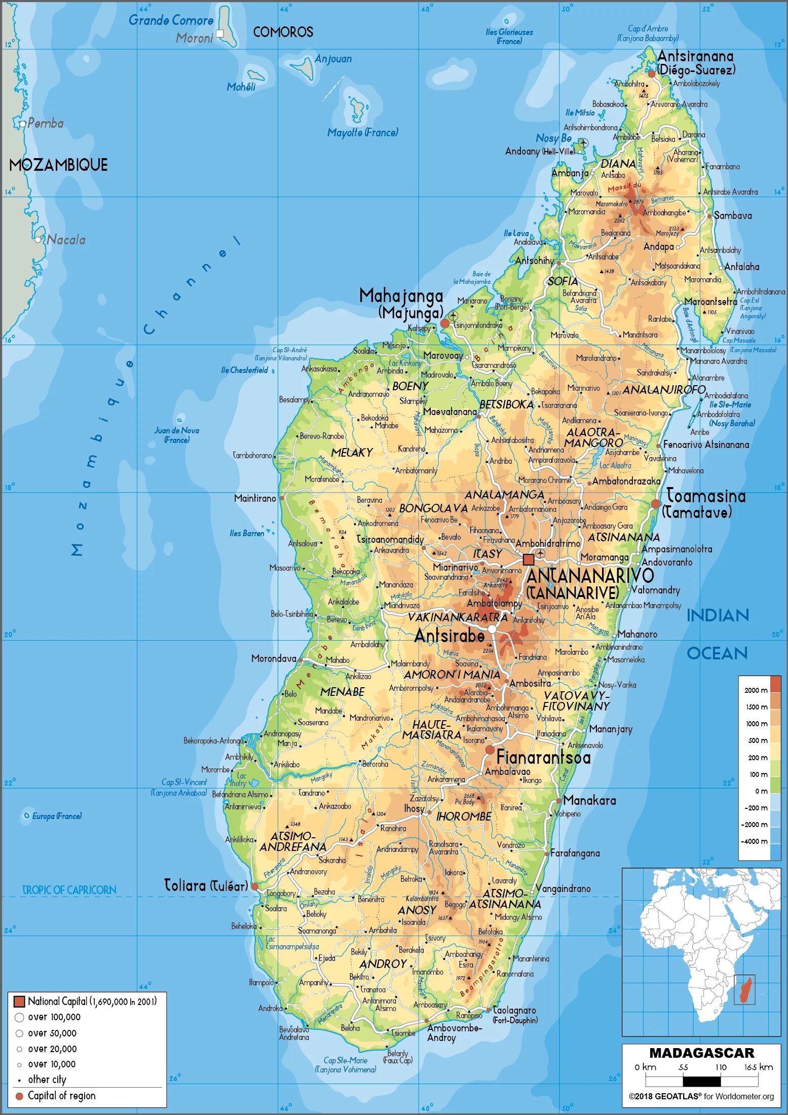Где остров мадагаскар. Остров Мадагаскар на физической карте. Физическая карта Мадагаскара. Остров Мадагаскар на карте.