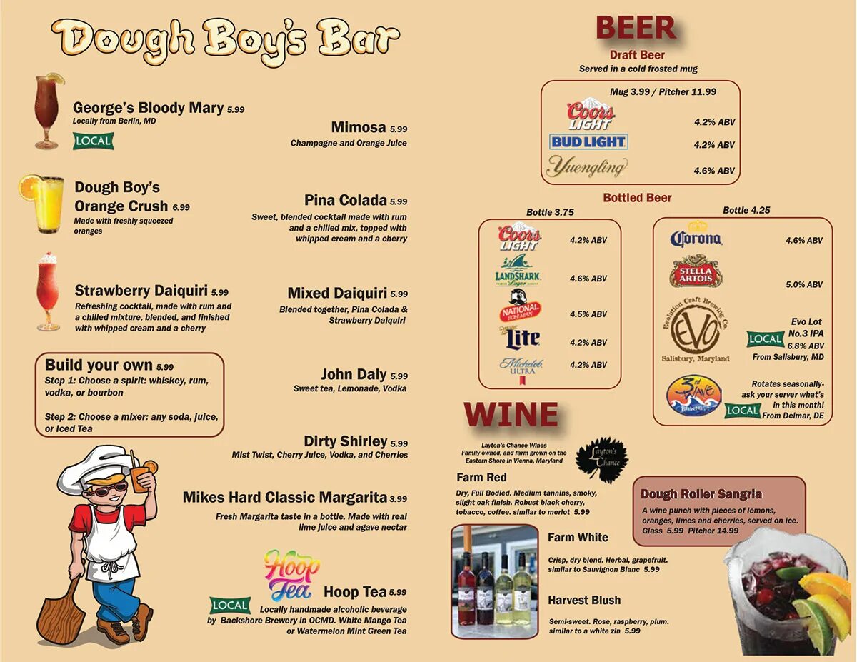 Menu in english