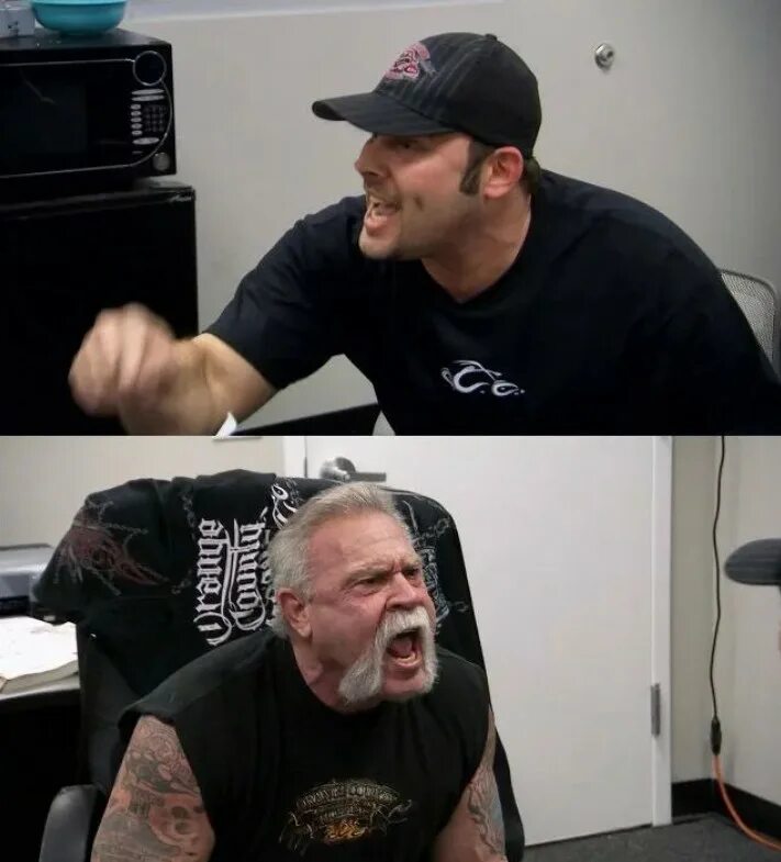Мем чоппер. Американский чоппер мемы. ругающиеся байкеры. american chopper мем.