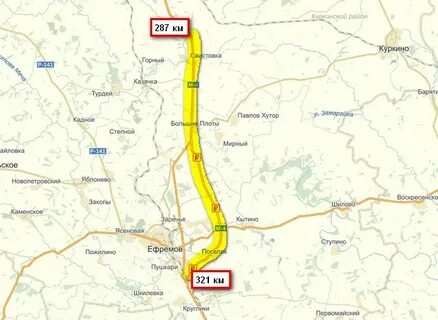 Показать на карте дорогу м4