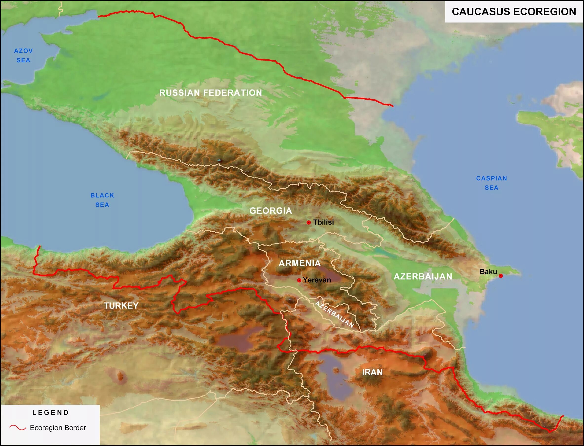 Сколько километров кавказские горы