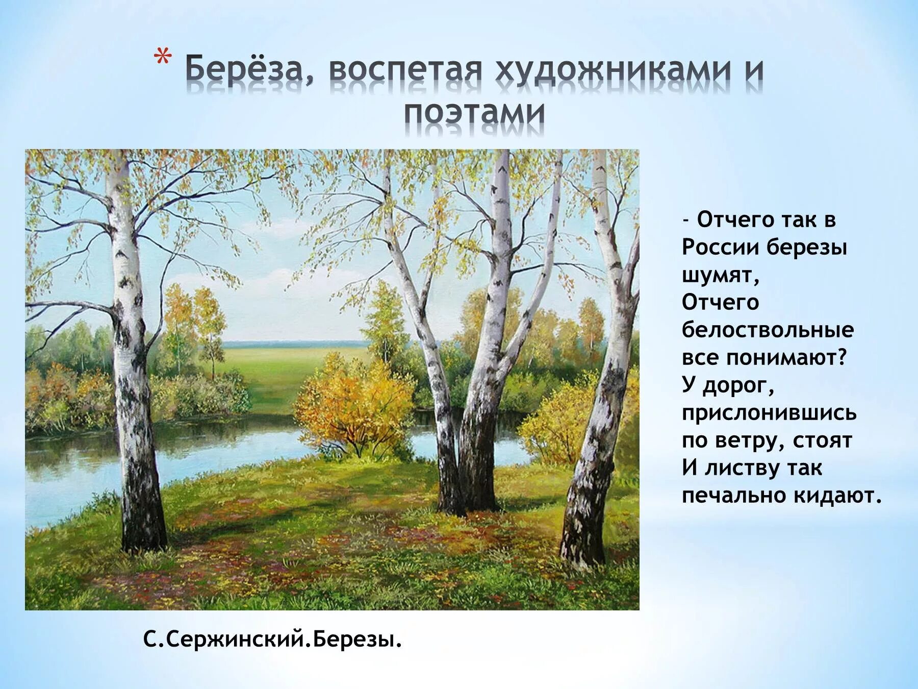 Песня про березы и россию. Отчего так в России березы шумят. Береза. Поэтические картины родной природы. Стихи которые воспевают красоту природы.