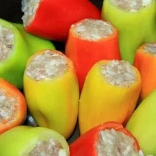 Перец фаршированный на заморозку с мясом