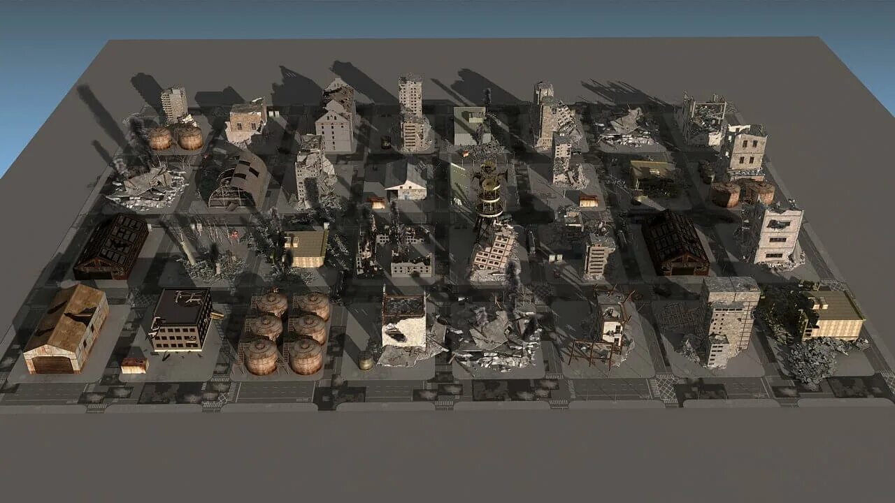 Damage model. Destroyed building 3d model. damaged city. fc model destroyed.