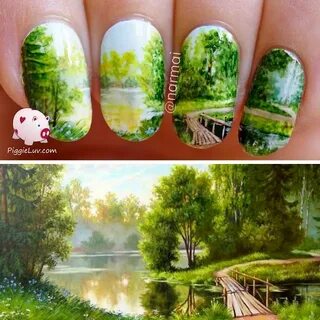 Пейзаж на ногтях