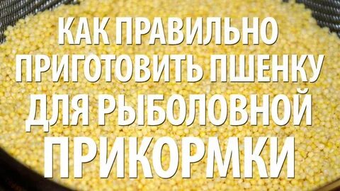 Правильное пшено для рыбалки