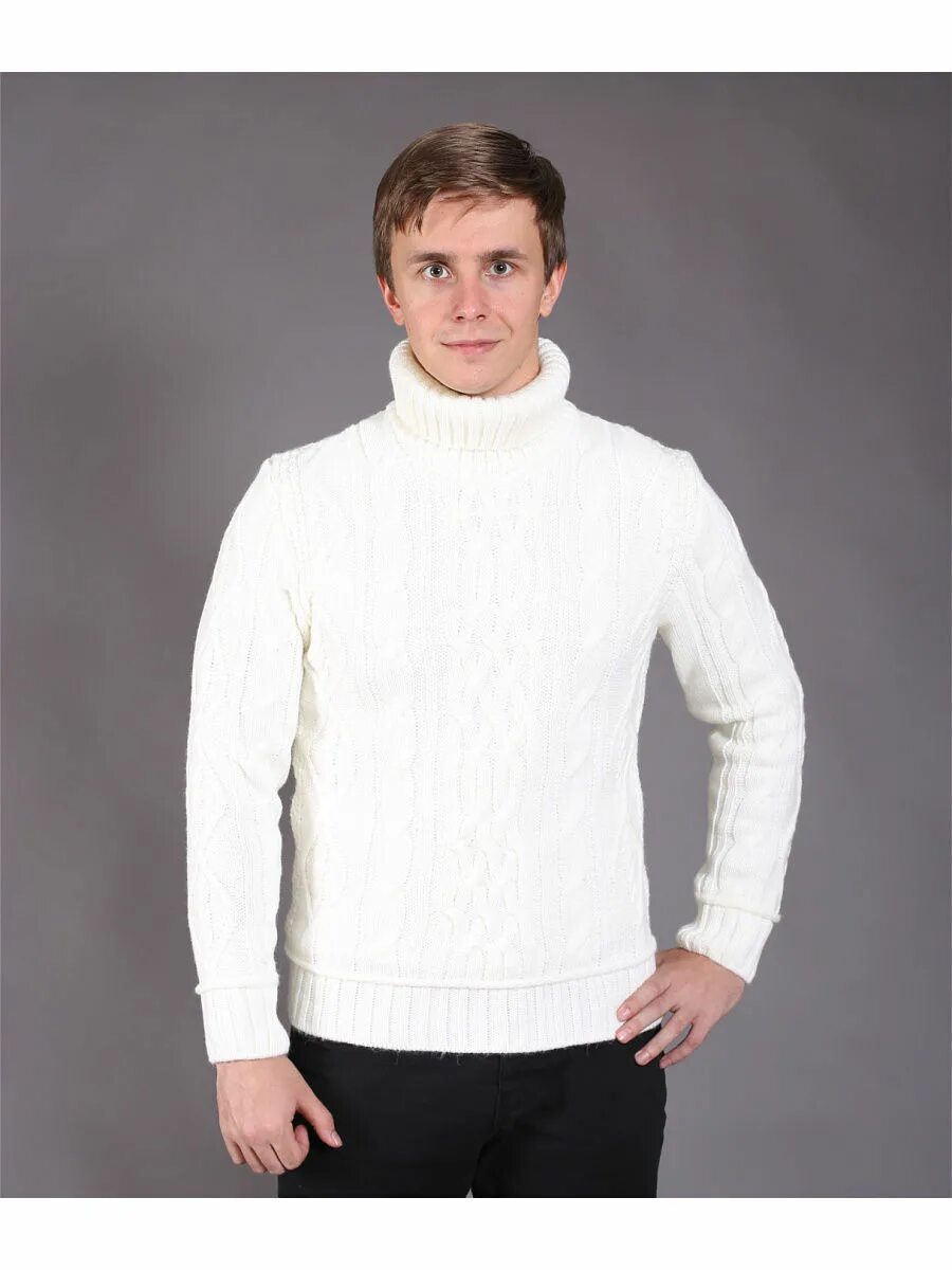 Свитер камот 4702153. Белый джемпер мужской. Белый свитер мужской. Белая водолазка мужская.