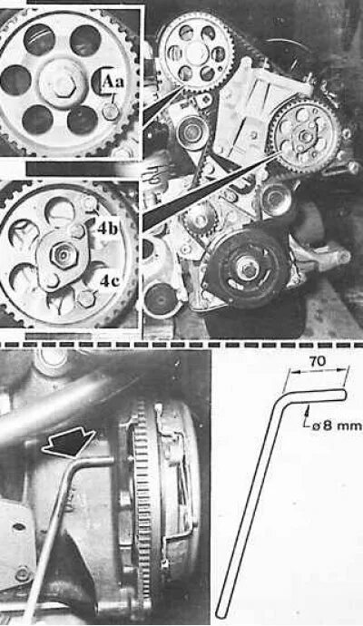 Пежо 405 1987-1997: Установка зубчатого ремня привода распределительного вала (Д