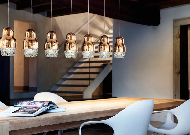 Hand-Blown Glass Shade Pendant Kit with LED Lamp Contemporary lamp shades, Conte