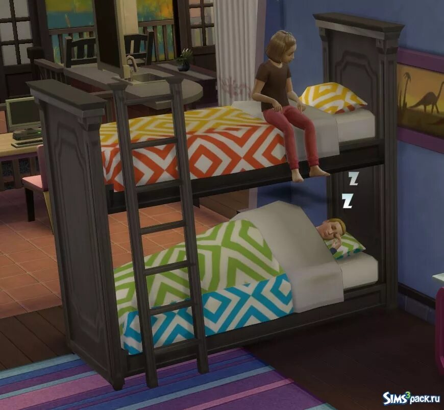 SIMS 4 кровать. Симс 4 двухъярусная кровать. Bunk Bed SIMS 4. Кроватка симс 4. Входит в спящую комнату