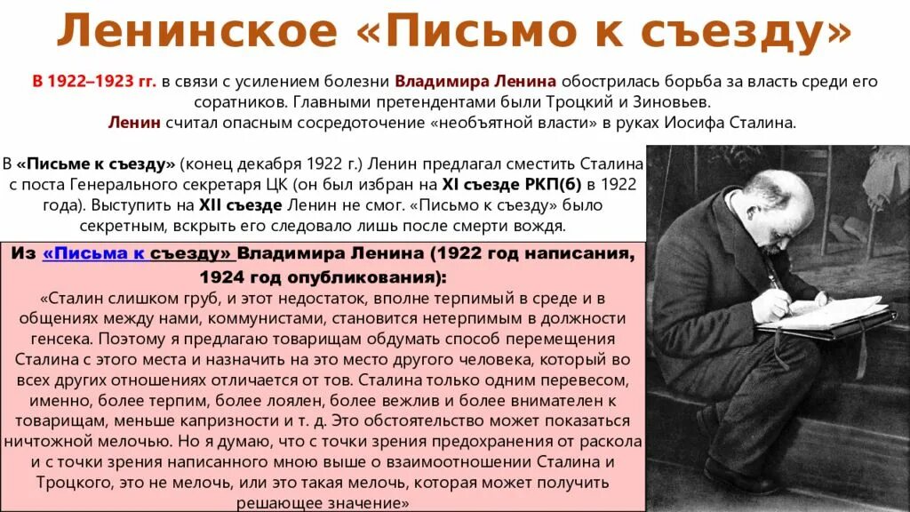 Письмо к съезду Ленина. Ленин письмо к съезду 1922. Завещание Ленина письмо к съезду. Письмо Ленина о Сталине. Что заставило сталина написать письмо ленину